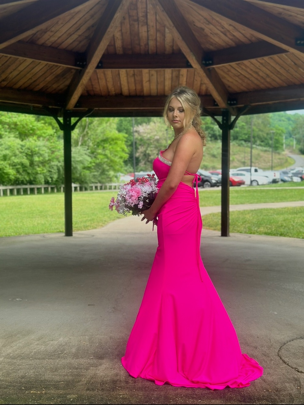 PINK PROM DRESS - Picture 4 of 8